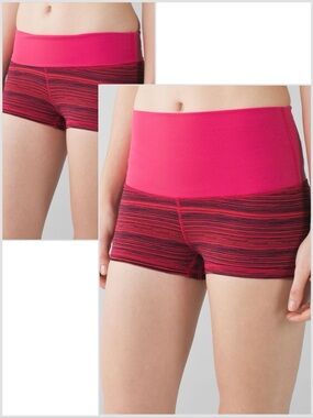 Lululemon Boogie Short Roll Down Boom Juice Pink Stripe W8